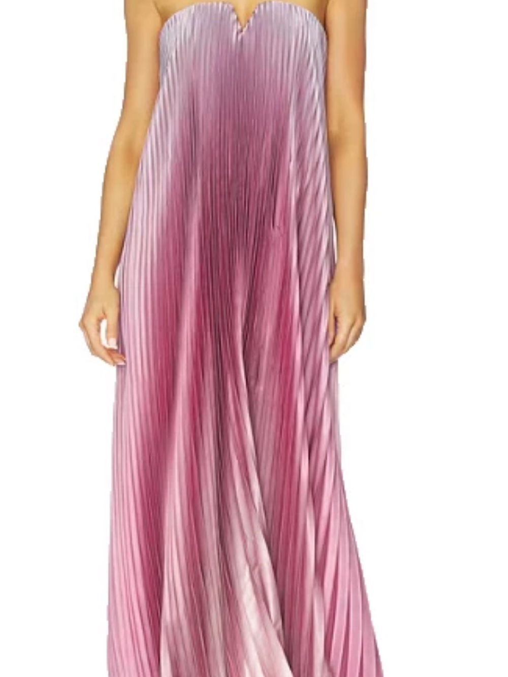 Strapless Pleated Maxi Dress in Blush Pink